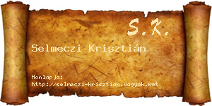 Selmeczi Krisztián névjegykártya